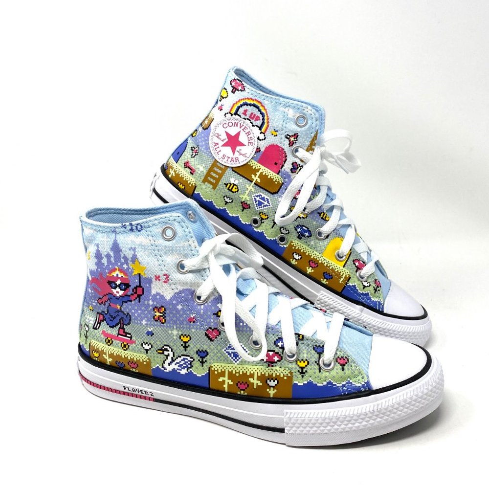 Converse CTAS High Chambray Blue Canvas Sneakers Women's Size 7.5 670170F - Picture 5 of 10